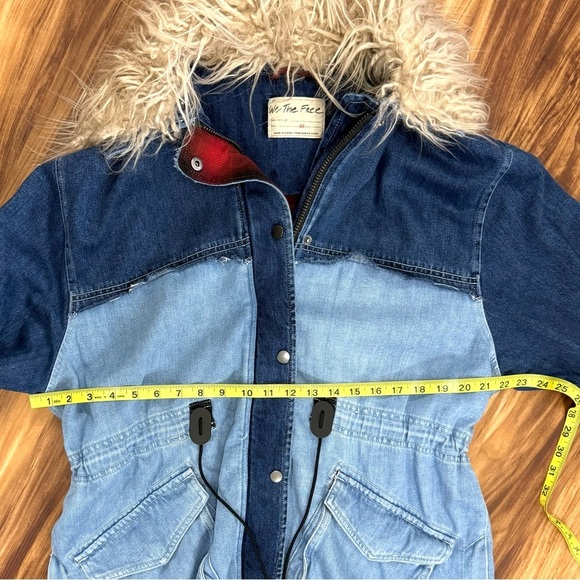 New Free People Days To Come Denim Parka Jacket Coat - Picture 7 of 7